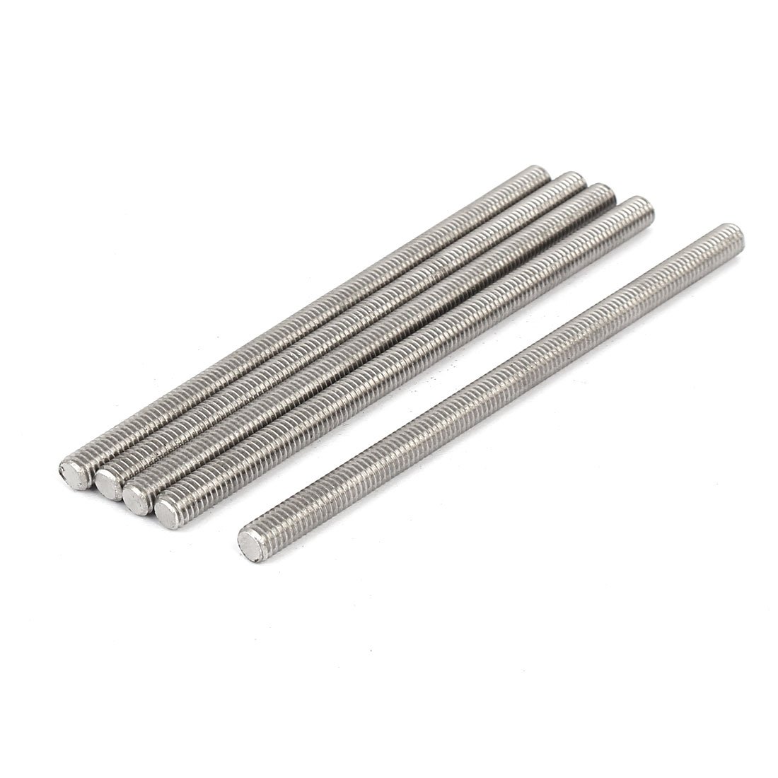 Sourcingmap M6 x 110mm 304 Stainless Steel Fully Threaded Rod Bar Studs Silver Tone 5 Pcs