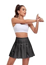 Tivifox Pleated Skirts for Girls Dark Grey Tennis