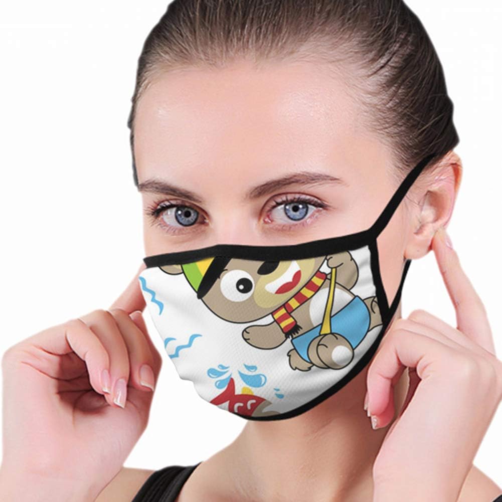 Cute Fishing Kids Anti Air Respirator Breathable Pollution Masks Carbon Activated Filtration N95 Anti Bacterial Face Pollution Mask -Reusable Reusable Comfy