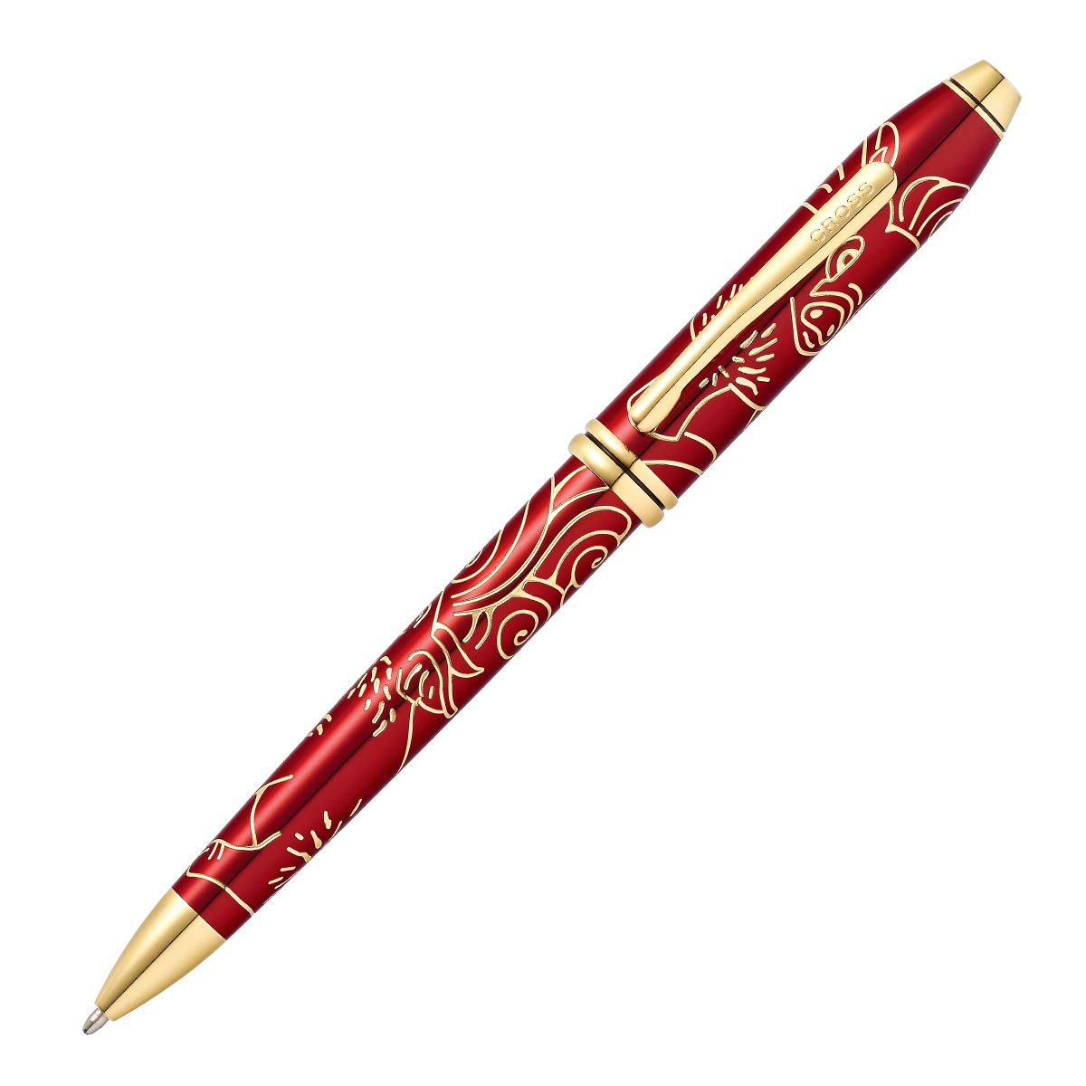 Cross Townsend Year of the Pig 2019 Ballpoint Pen Red Lacquer with 23K Gold Fittings