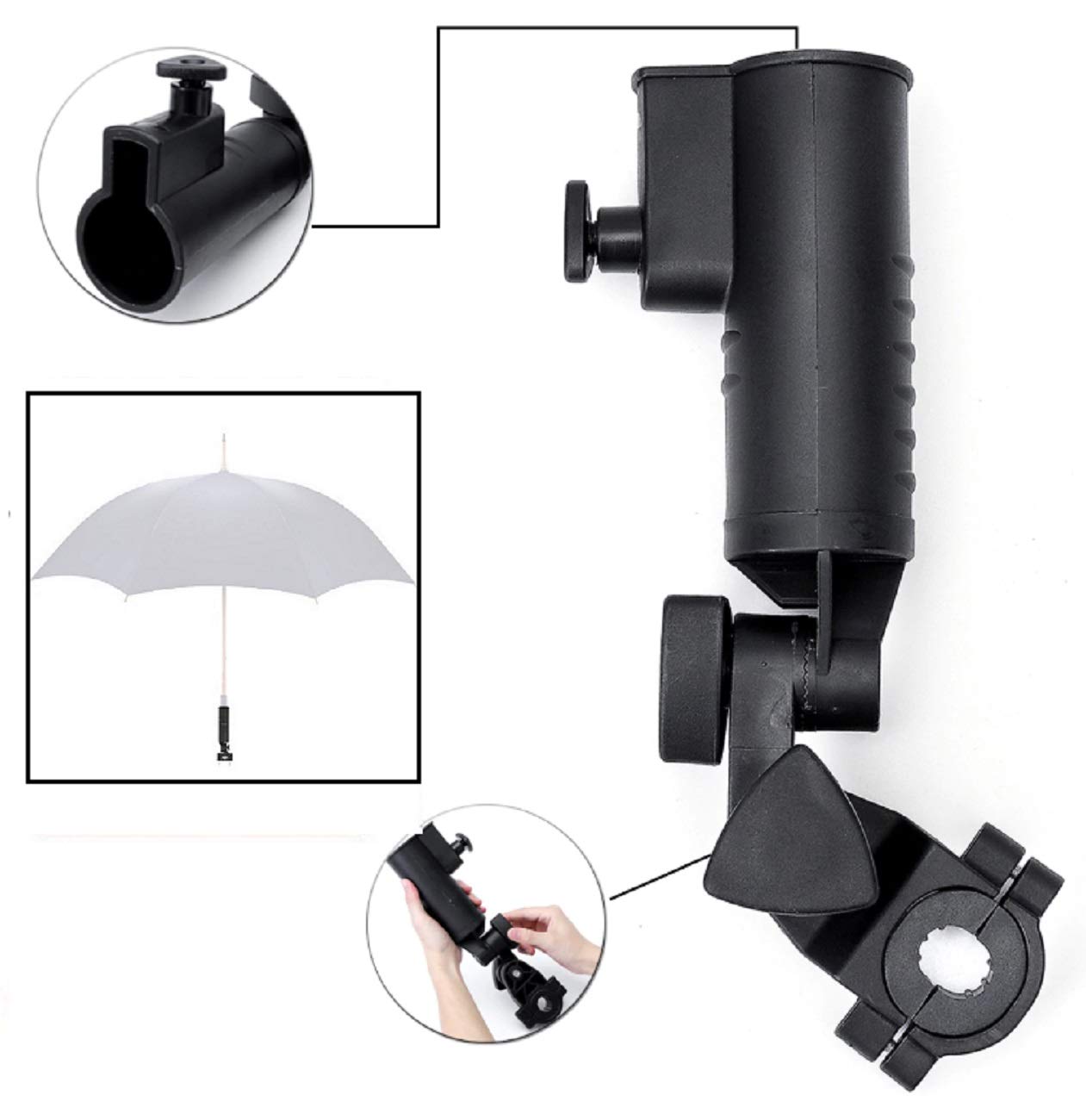 LL-Golf ® Universal umbrella holder V2 for wheelchair/rollator/stroller/holder/parasol holder/umbrella holder