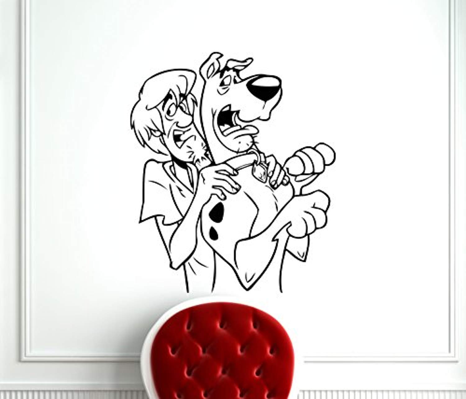 Scooby-Doo Wall Decal Shaggy Rogers Scooby Doo Kids Cartoon Vinyl Sticker Nursery Room Interior Decoration Home Kids Room Art Design Removable Waterproof Mural (406FD)