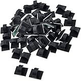 SODIAL (R) 50 Stueck Schwarz Kunststoff-Draht-Halter 10mm Kabelbindermontage Basis WCC-2