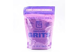 Marsh Hen Mill Unicorn Grits – Stone Ground Heirloom Blend of Pink Corn | Old-Fashioned Corn Grits | Gluten-Free & No Additives | Pure All-Natural Corn | 24 oz (Pack of 1)