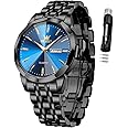 OLEVS Watch for Men Diamond Business Dress Analog Quartz Stainless Steel Waterproof Luminous Date Two Tone Luxury Casual Wrist Watch