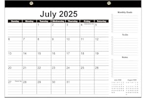 RUNTIOVAL Desk Calendar 2025-2026 - 18 Months Calendar from July 2025 to December 2026, 2025-2026 Desk Calendar with Thick Paper, 12" x 17", Black