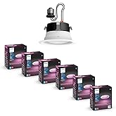 Philips Hue Smart 4 Inch LED Downlights, Color-Changing Recessed Lighting, 6 Pack, 850 LM, Control with Hue App, Compatible with Alexa, Google Assistant, and Apple HomeKit