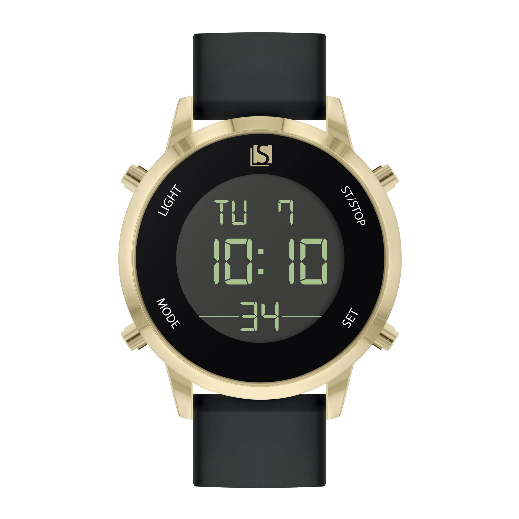 Spirit Gents Silicone Strap Gold Casing Digital Watch ASPG37