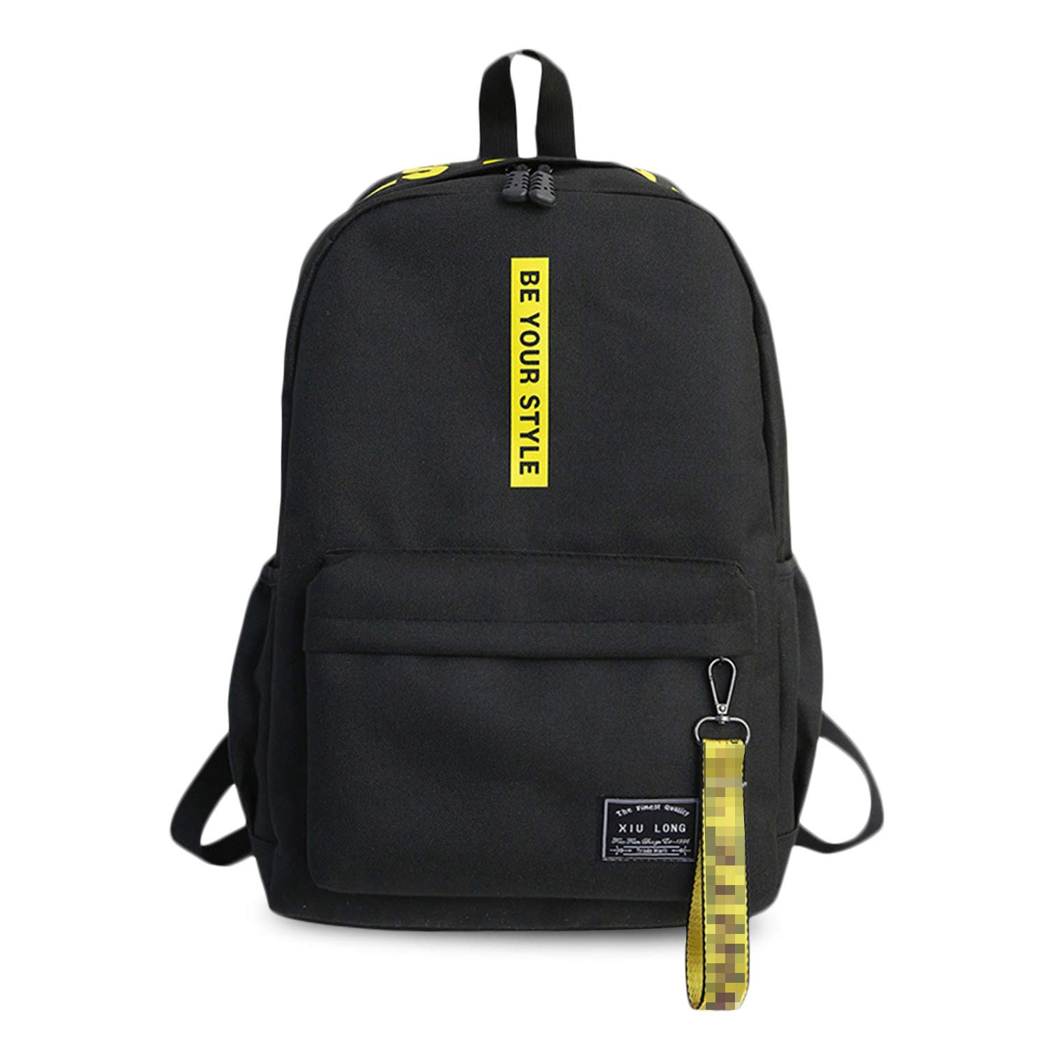 FANDARE Casual Daypacks Boys Girls Backpack Teenager School Bag for Outdoor Travel College University Campus Bookbag Lightweight Rucksack Black Yellow