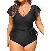 Tempt Me Women Plus Size One Piece Swimsuits - Tummy Control Bathing Suits 2025 Color Block Swimwear