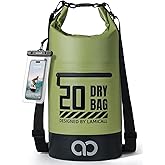 Lamicall Dry Bag, Waterproof Bag - [Durable & Floating] 5L/10L/20L/30L/40L Roll Top Drybag with Water Proof Phone Pouch for Travel Swimming Boating Kayaking Paddle Board Beach Gifts Accessories
