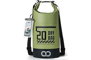 Lamicall Dry Bag, Waterproof Bag - [Durable & Floating] 5L/10L/20L/30L/40L Roll Top Drybag with Water Proof Phone Pouch for Travel Swimming Boating Kayaking Paddle Board Camping Beach Accessories