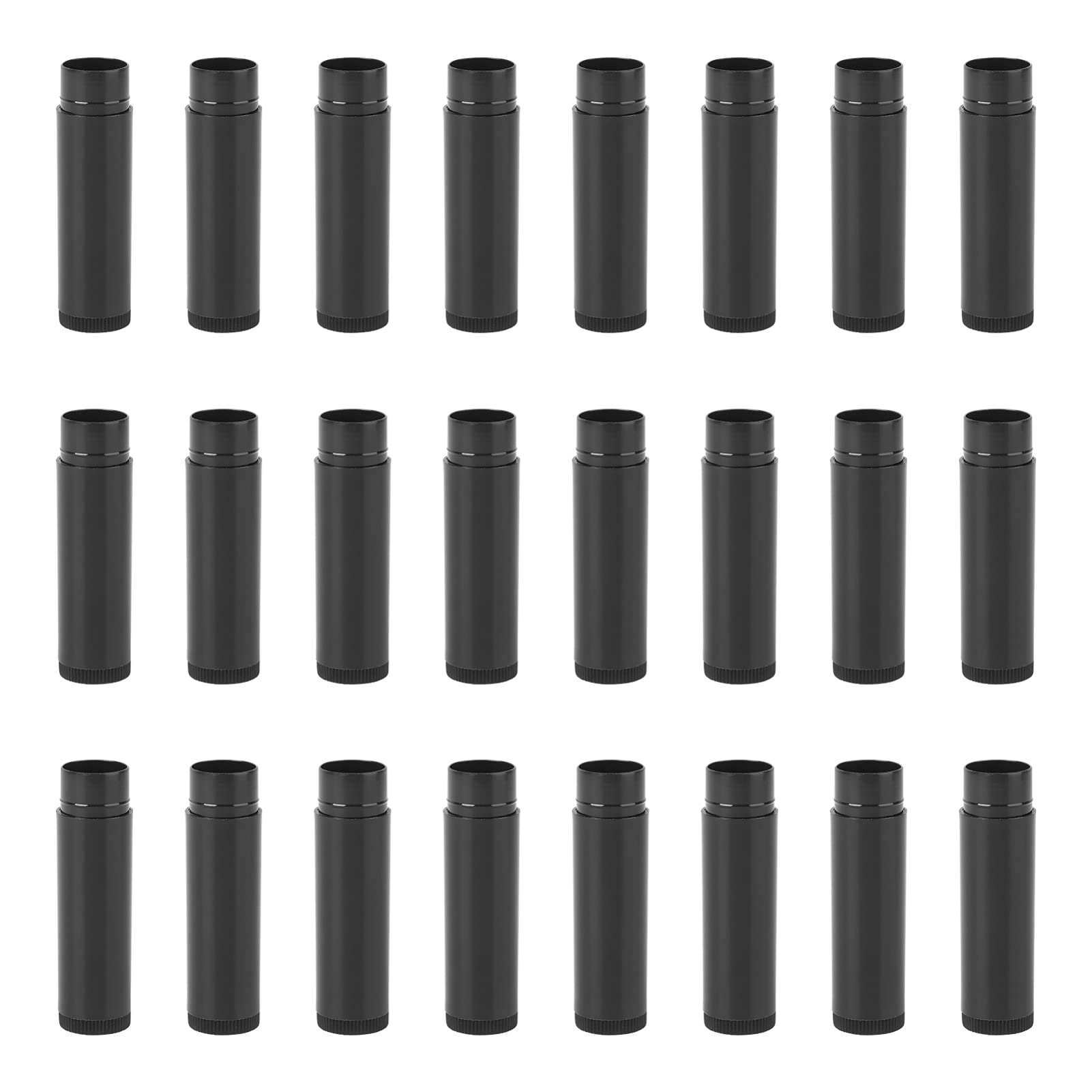 Beaupretty Travel Container 25pcs 5g Lipstick Tube Lip Balm Containers Empty Plastic Container for Lip Gloss(Black) Black Lipstick