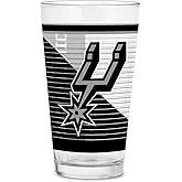 Rico Industries NBA Basketball Standard 16 oz Pint Glasses with Digitally Printed Logo, Classic Drinking Glass