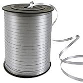 500 Yards Curling Ribbon-Balloon String for Birthday Gift Wrapping,Festival Party Decor,Ribbons & Bows for Christmas New Year Gifts Supplies (Silver)