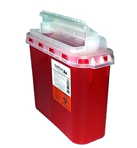 BD Style 5.4 Qt Sharps Disposal Container | Oakridge Products | Touchfree Rotating Lid