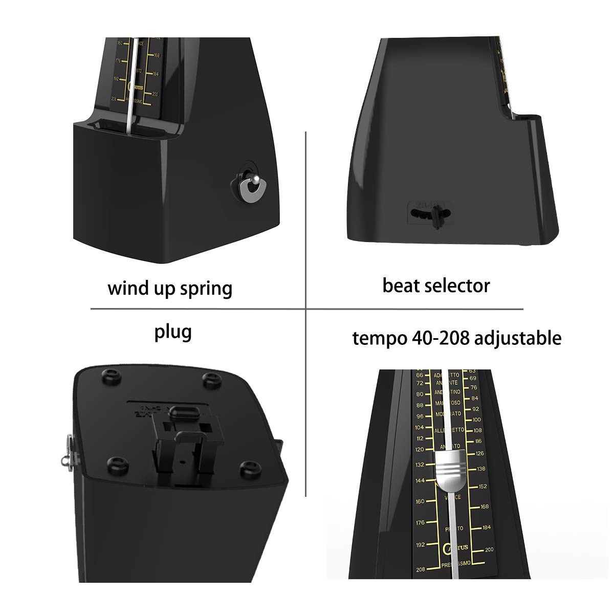 Mechanical Metronome Black / Loud Sound Piano Drum Violin Guitar Buy