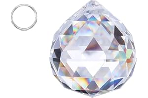 HDCRYSTALGIFTS Suncatchers Clear Glass Crystal Ball Prism Feng Shui Lamp Hanging Drop Chandelier Part (50mm)
