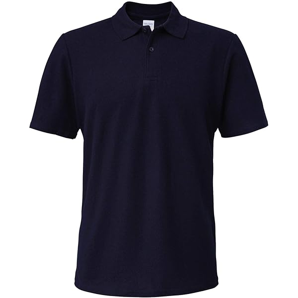 Gildan 64800 Softstyle Adult Double Pique Polo Shirt - Navy - L at