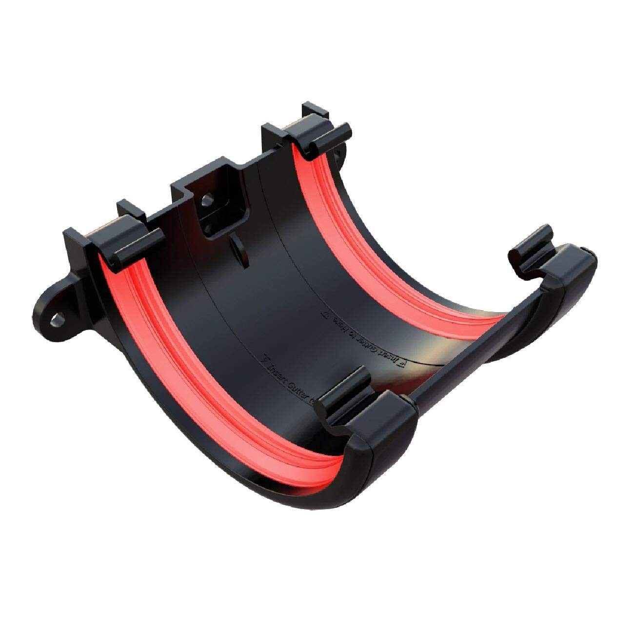 Black Round Gutter Union Joint 112mm Freeflow Rainwater System with Rubber Seal Weather-Resistant Easy to Install Gutter Brackets & 68mm Downpipes for Leak-Proof Connections