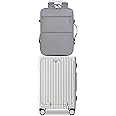 feilario 2 Piece Set 20in Aluminium Frame Hardside Spinner Wheel Luggage, Built-In TSA lock Carry on Suitcase with Cup Holder & Phone Holder