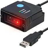 MUNBYN Fixed Mount Barcode Scanner, Embedded 1D/2D Scan Engine, USB Only | Hands-free auto scanning, manual trigger mode, compact rugged metal housing, USB-only, for express sorting and assembly lines