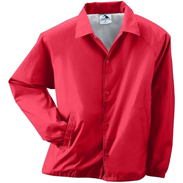 Augusta Sportswear Lined Nylon Coach's Jacket, XL, RED at Amazon