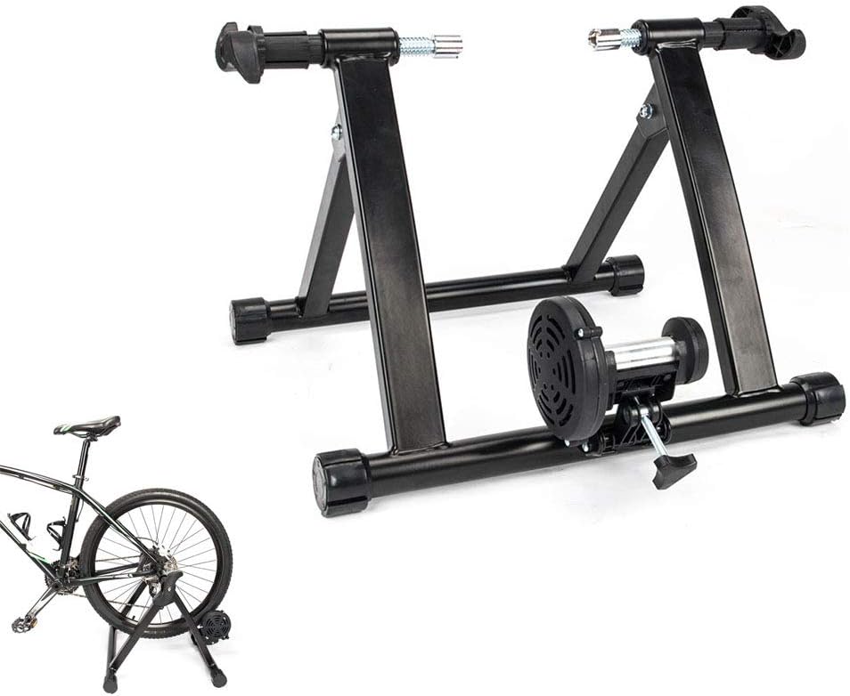 Xcmenl Indoor Bicycle Bike Trainer Exercise Stand Training Wheels Resistance Stationary Cycling Training Platform Parking Table Indoor Magnetic Resistance Noise-Free Equipment