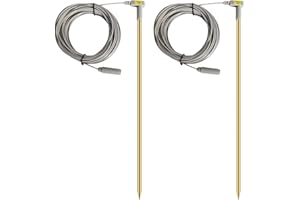 MOKIKUBA Brass Grounding Rod with 40ft Wire,Earthing Rod Great to Use with Grounding Mat,Pillowcase,Pad (Brass Grounding Rod Kit(Set of 2))