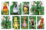 Winnie the Pooh Mini Holiday Christmas Ornament Set - Unique Shatterproof Plastic Design