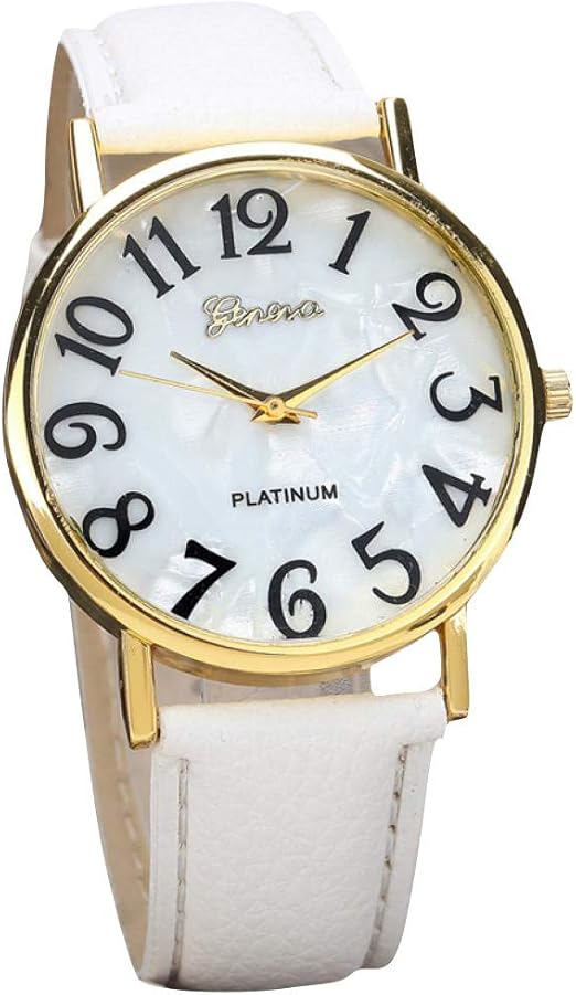 digital watch leather band women's