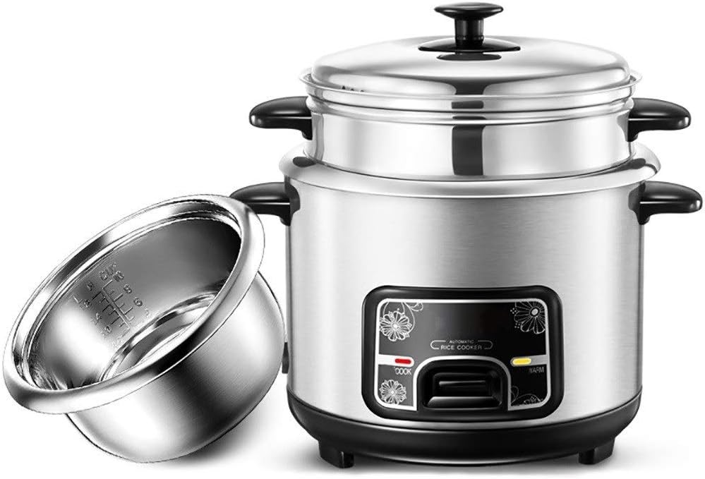Rice Cooker Rice Cooker and Warmer, 4L 220V 700W (for 2-6 people) Stainless Steel Steamer and Inner Pot Household Kitchen Multifunctional Smart Keep Warm Rice Cooker for Cooking Rice, Soup, Stew, Porr