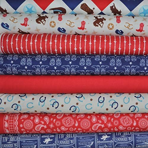 Cowboy 8 Fabric Fat Quarters by Samantha Walker for Riley Blake, 2 yards total