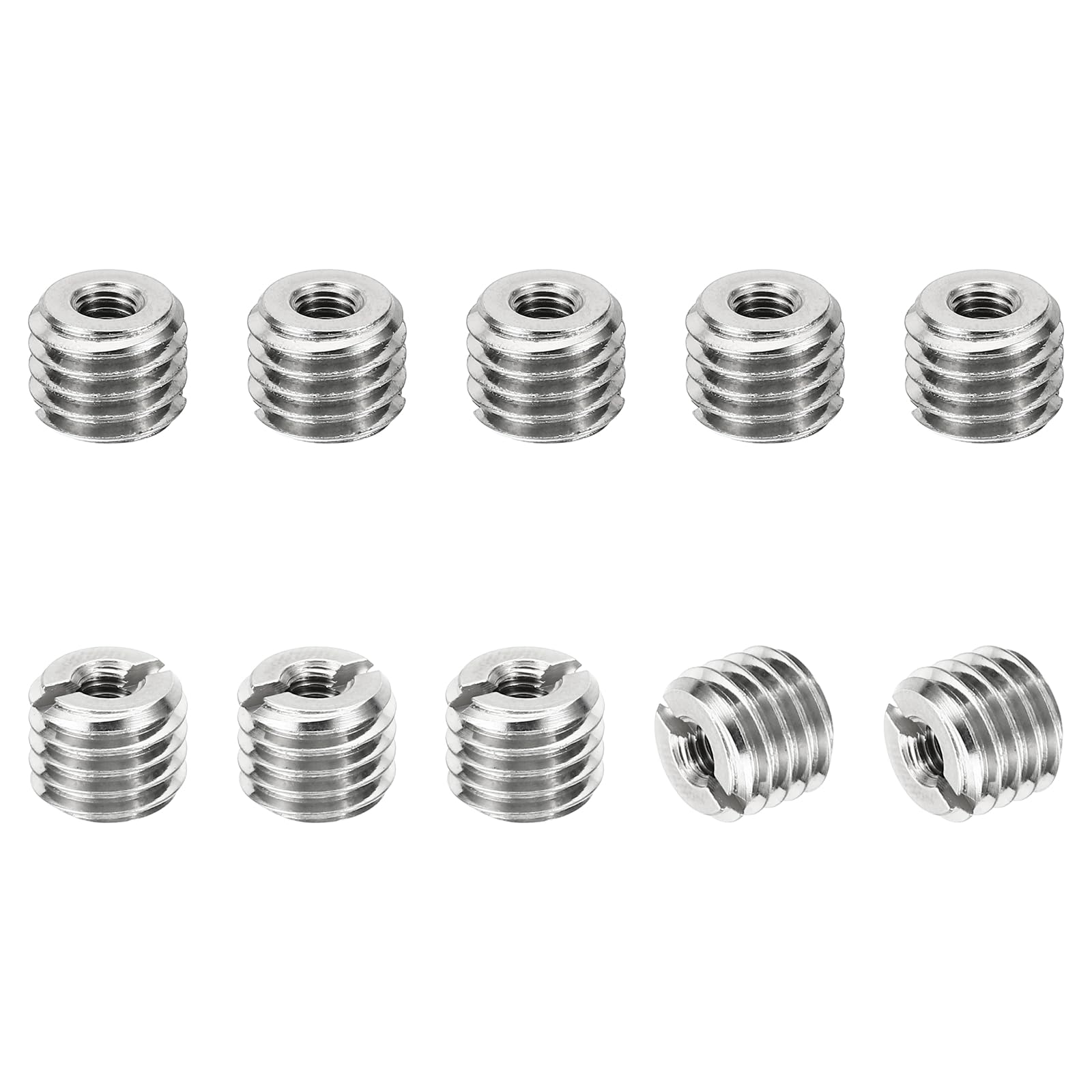 PATIKIL Thread Adapters Sleeve Reducing Nut, 10 Pcs M10*1.5 Male to M4*0.7 Female Repairing Insert Nut Screw Reducer Conversion Stainless Steel Fastener 8mm — image 1