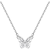 ChicSilver Personalized 925 Sterling Silver Dainty Small Heart/Star/Moon/Dot/Triangle Pendant Necklace for Women, Silver/Gold/Rose Gold/Black (with Gift Box)