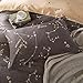 OWLHT 3 Pieces Bedding Sets for Unisex 100% Cotton 800TC 1 Duvet Cover and 2 Pillow Cases Included Starry Sky Constellation Patterns Queen Size