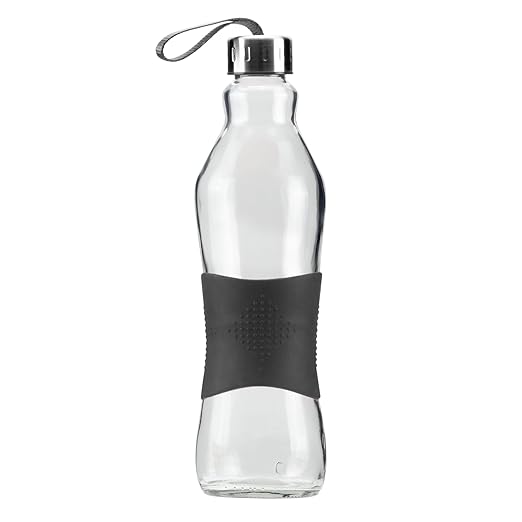 Grip & Go Botella de vidrio para beber/ para nevera 1.0L - Tapa de ...