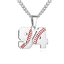 HattiDoris Baseball Number Necklace for Men 00-99