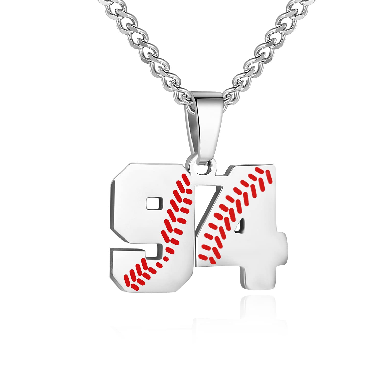HattiDoris Baseball Number Necklace for Men 00-99