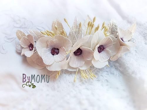 Pinza Fleurs Blanche Cheveux Fleurs Porcelaine Froide