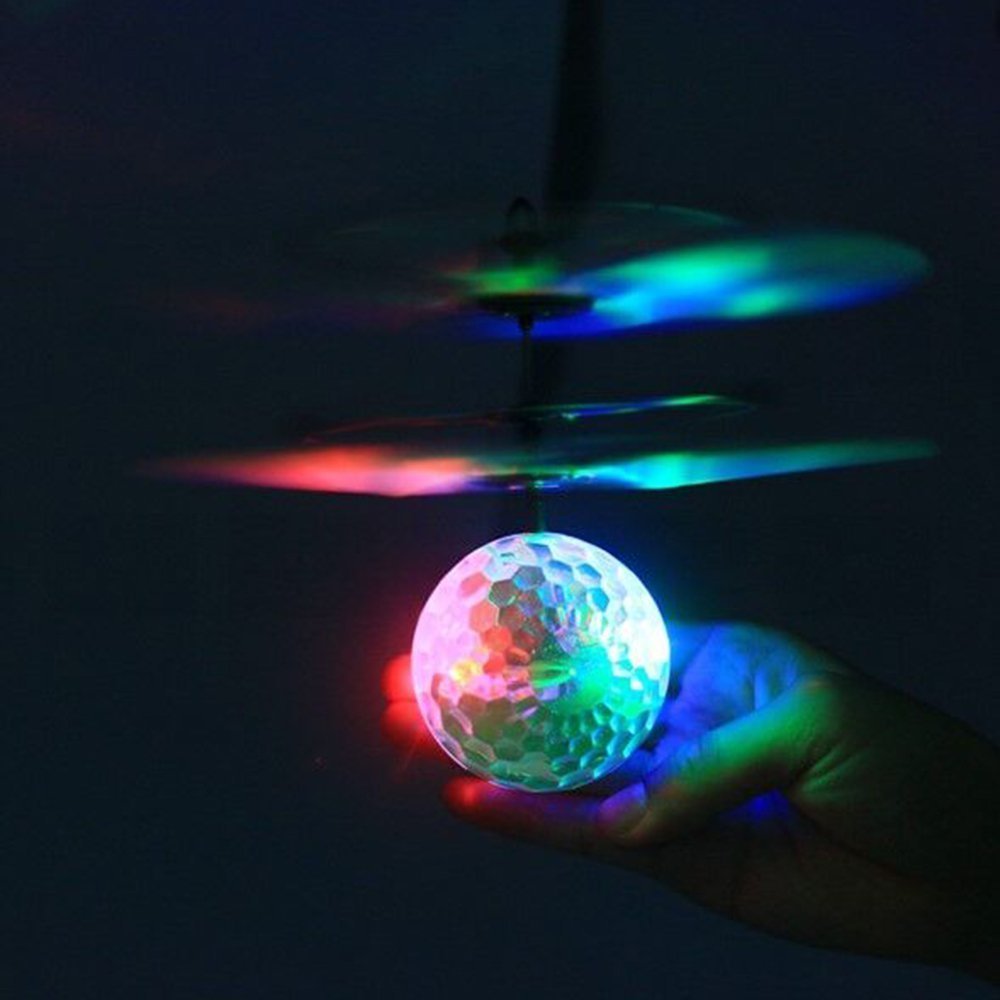 Waterfish Mini Flugzeug-Hubschruber RC fliegender Ball mit LED Leuchtung Kinder Fliegen RC Kugel-LED-Blitzen-Licht Flugzeug-Hubchrauber-Infrarot-Induktions-RC Spielzeug