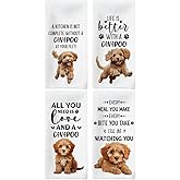 Tzhim Cavapoo Dog Gifts Kitchen Towels Set of 4, CavapooGifts for Women, Dog Hand Towels, Cavapoo Dogs Dishcloths Tea Towel Dish Towels for Kitchen, Gifts for DogLovers Owners, 16x24inch