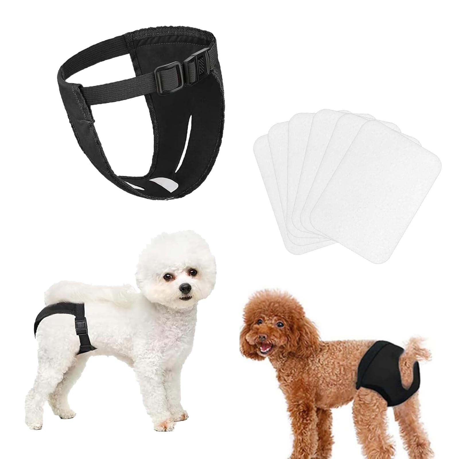 Dog Pants for Season, 1 PCS Dog Period Pants, with 10 Sanitary Pad, Adjustable Protective Trousers for Female Dogs, for Female Dogs in Heat Monthly Bleeding Season Pants