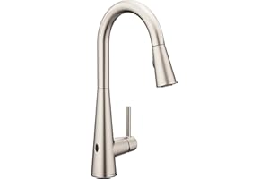 Moen Sleek Spot Resist Stainless Motionsense Wave Sensor Touchless One-Handle High Arc Pulldown Modern Kitchen Faucet Featuring Power Clean, 7864EWSRS