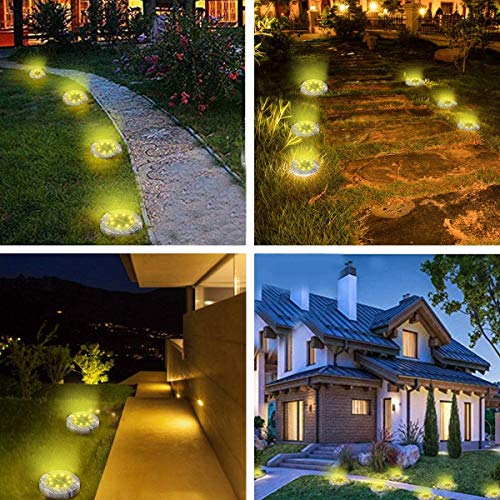 Solar Bodenleuchten, 8 LED Solarleuchten Gartenbeleuchtung, Warmweiß Solarlicht Solarbodenstrahler, IP65 wasserdicht… – Bild 7