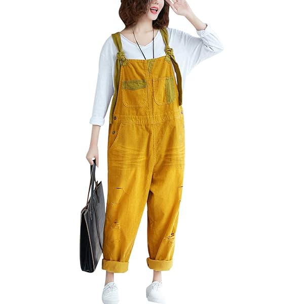 Bigasset Women's Printed Jumpsuit - Denim Overalls Casual Romper With Pockets