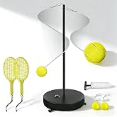 Lieetoun [2026 Upgrade] Tetherball Tennis&amp;Tetherball Set,Heavy Duty Tetherball Equipment with 95" Adjustable Height Pole,2 Tennis Balls,2 Rackets,1 Tetherball with Rope,for Backyard,Beach or Home