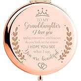 Soulpetals Granddaughter Gifts from Grandma,Granddaughter Gifts, Birthday Gifts for Granddaughter,to My Granddaughter Makeup Compact Mirror