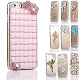 Happy Hours DIY Bling Crystal Rhinestone Glitter Diamond Handmade Gemstone Premium Clear PC Hard Transparent Plastice Back Phone Case Cover Protection for iPhone 6 Plus 5.5