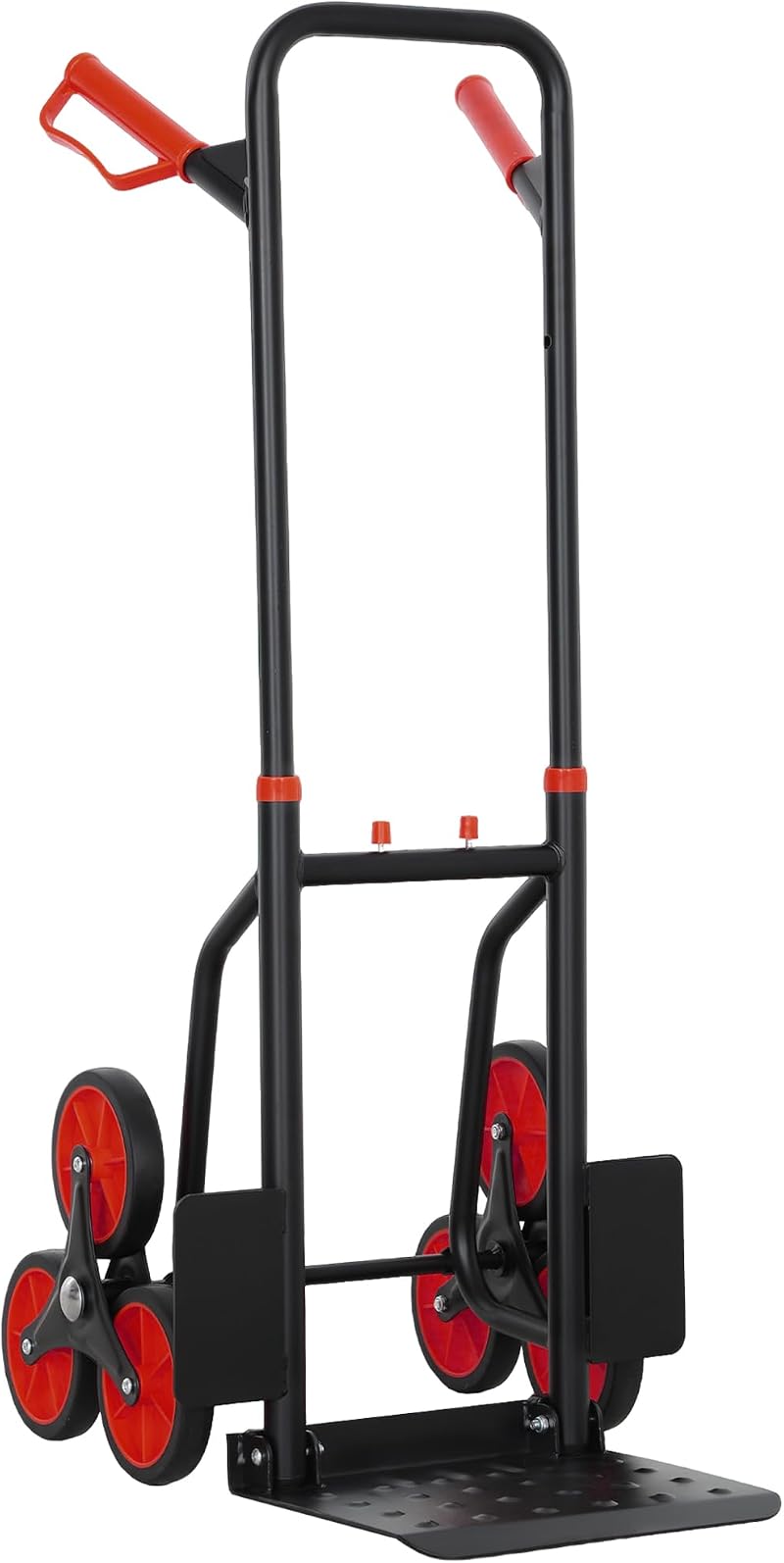 DURHAND Stair Climbing Hand Truck 120 kg Steel Foldable Trolley Red